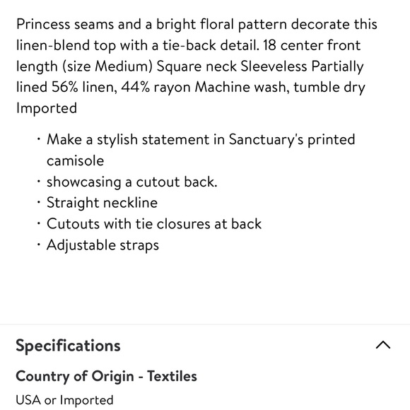 Sanctuary yellow floral bubble tank medium NWT - Picture 5 of 5